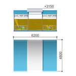 Веранда «Полянка» Romana 301.09.00-01 (бетонируемая, с полом, ступенчатая крыша)
