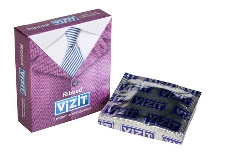 Презервативы ребристые Vizit Ribbed, 3 шт
