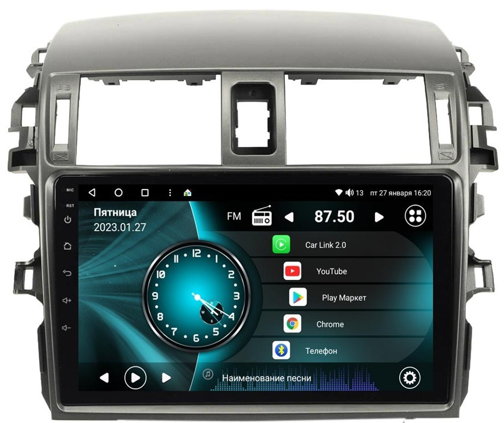 Магнитола для Toyota Corolla E150 2007-2013 (большая рамка) - Vaycar VA77-0063 на Android 13, 8-ядер, 2Гб-32Гб, 4G SIM-слот