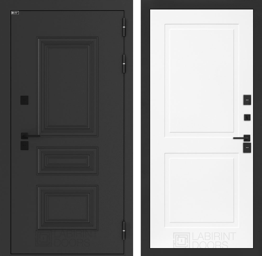 Дверь входная Лабиринт АЛЯСКА ЛАЙТ 11 Белый софт металлическая