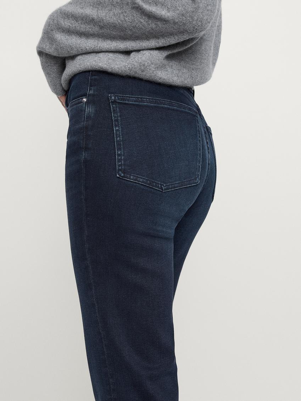 Massimo Dutti Расклешенные джинсы скинни с высокой посадкой, темно-синий