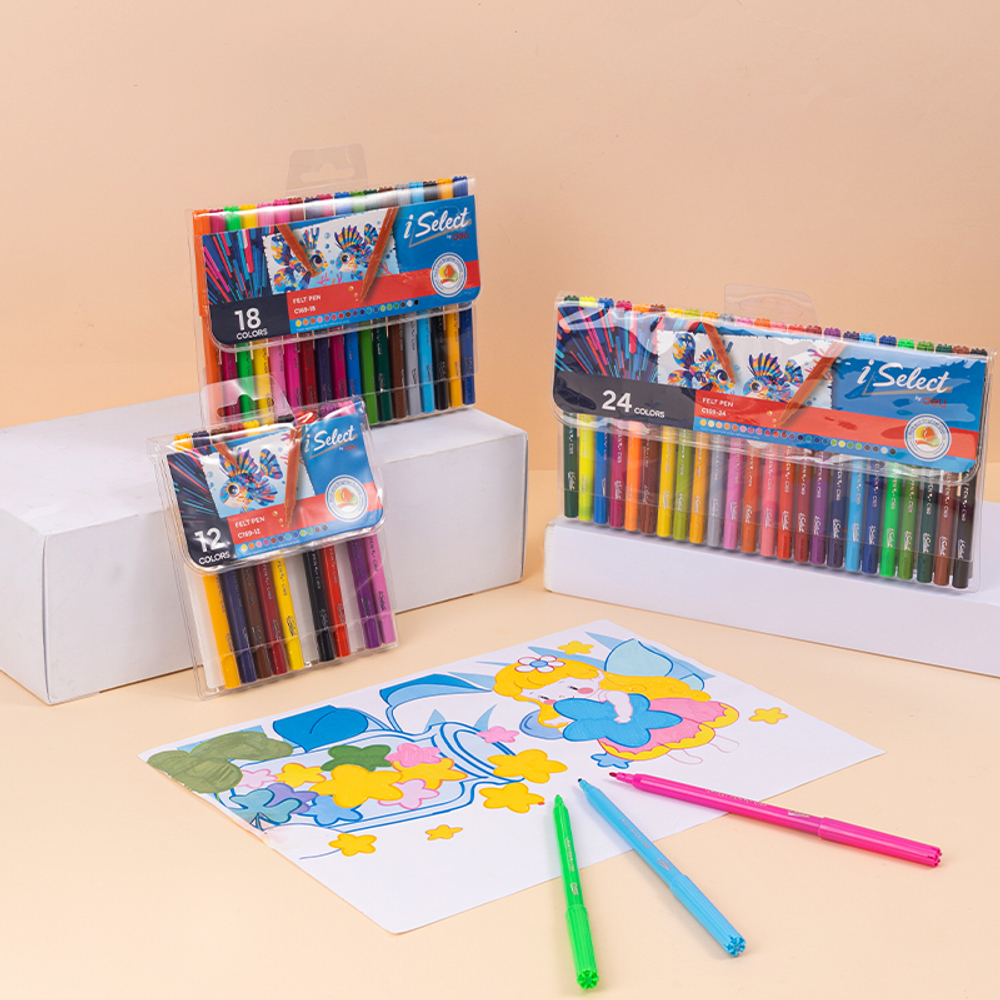 Фломастеры Deli  "i Select", 24 цвета,  PVC упаковка, европодвес