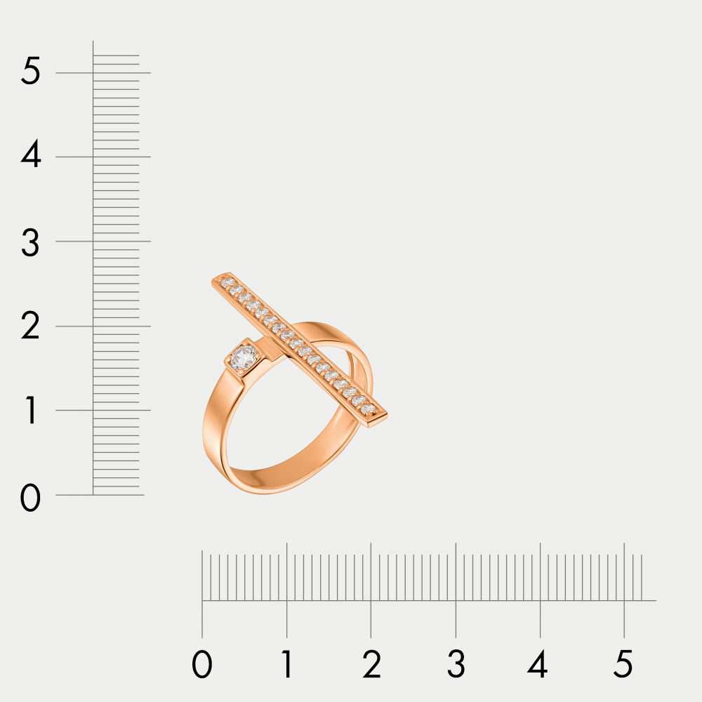 Кольцо женское из розового золота 585 пробы с фианитами (арт. К1330-5101)