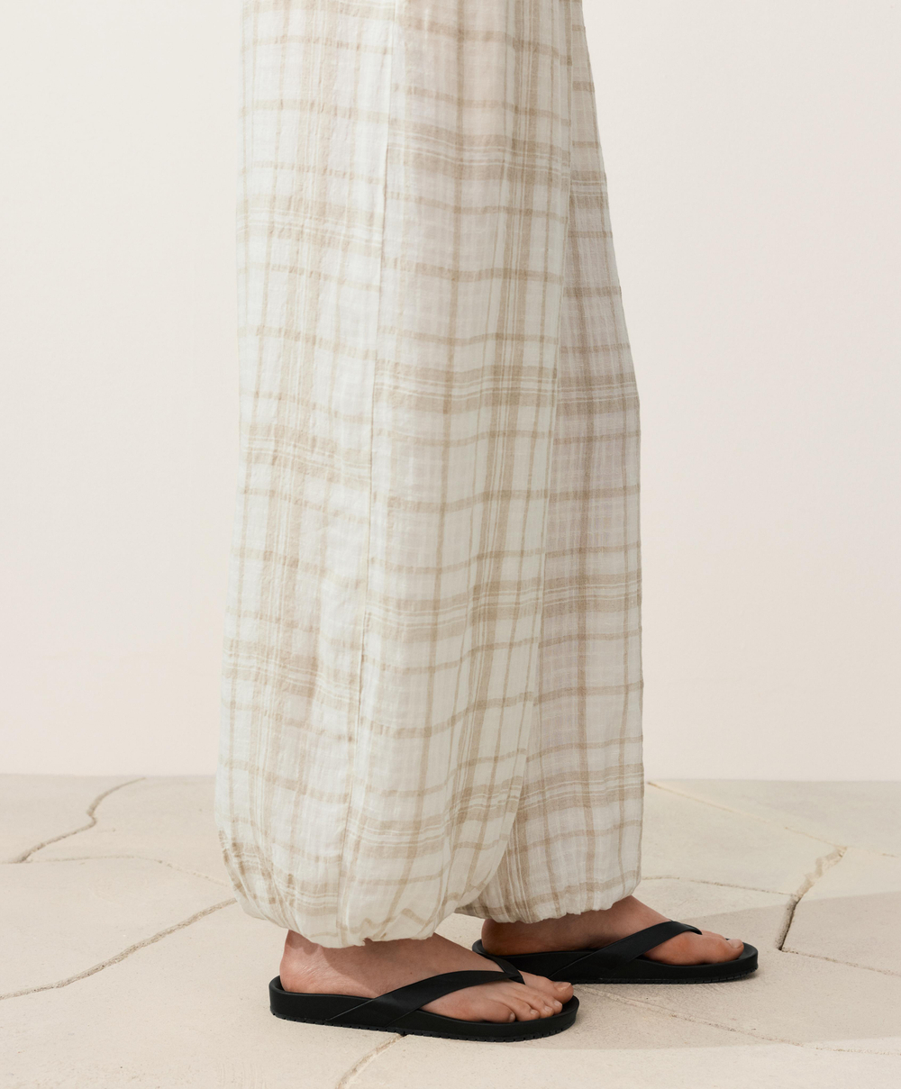 OYSHO Свободные брюки из 100% льна, экрю