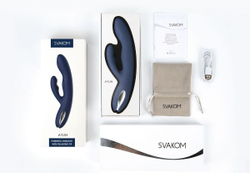 Синий вибратор-кролик Aylin с пульсирующей головкой