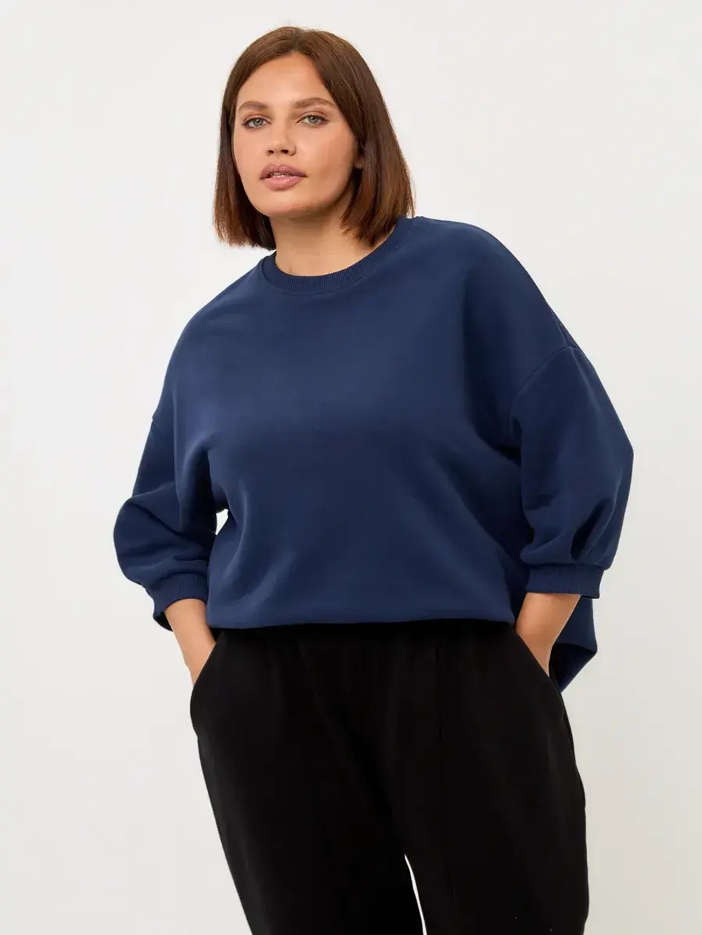 Брюки бананы утепленные с начёсом широкие