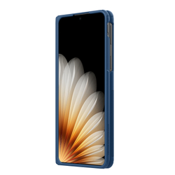 Чехол синего цвета с откидной защитной крышкой для камеры на OPPO Find N5 от Nillkin, серия Super Frosted Shield Prop