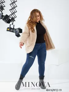 Пальто 22-19-Бежевый Minova
