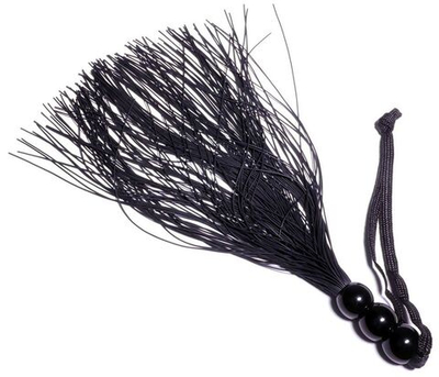 Черная силиконовая плетка - 25,4 см. (Цвет: черный)