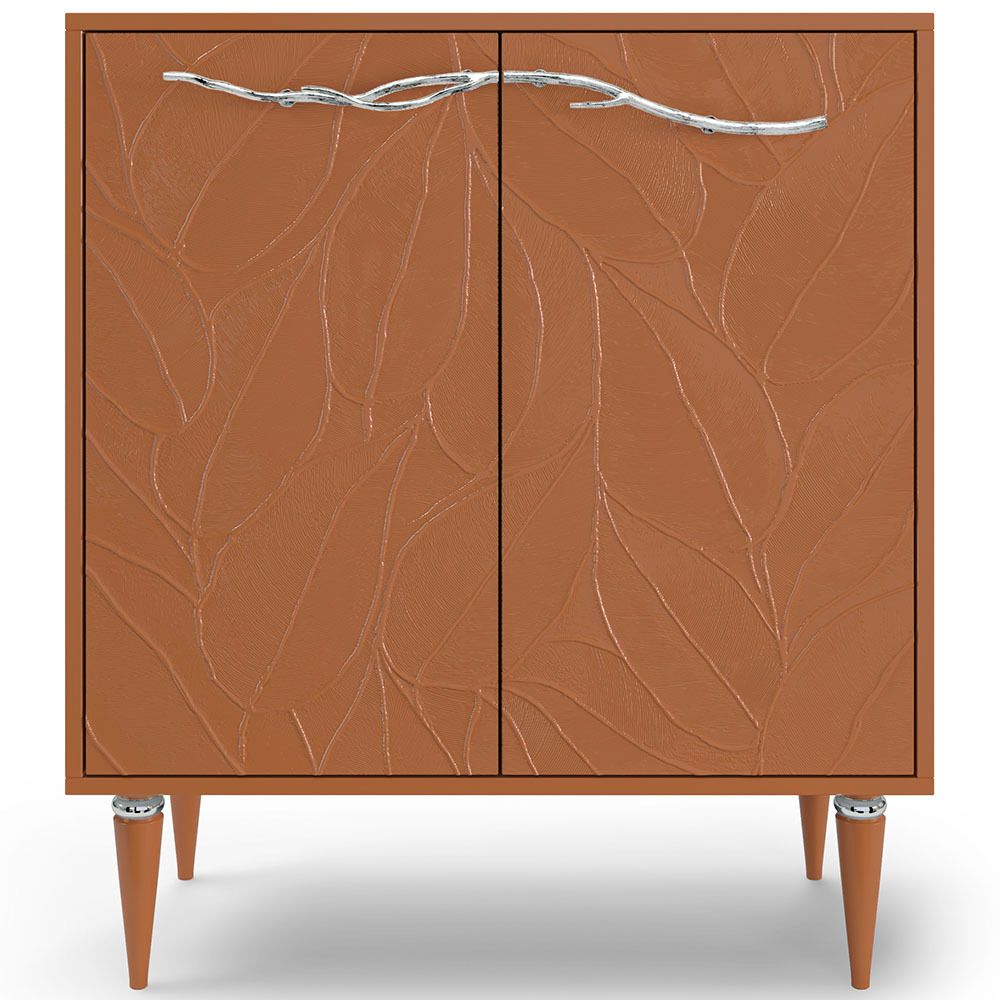 Комод Арт Колор leaves Классик Сильвер с 2 полками Томленый оранжевый