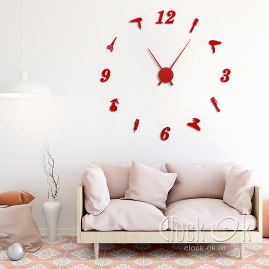 Настенные 3D часы Парикмахер