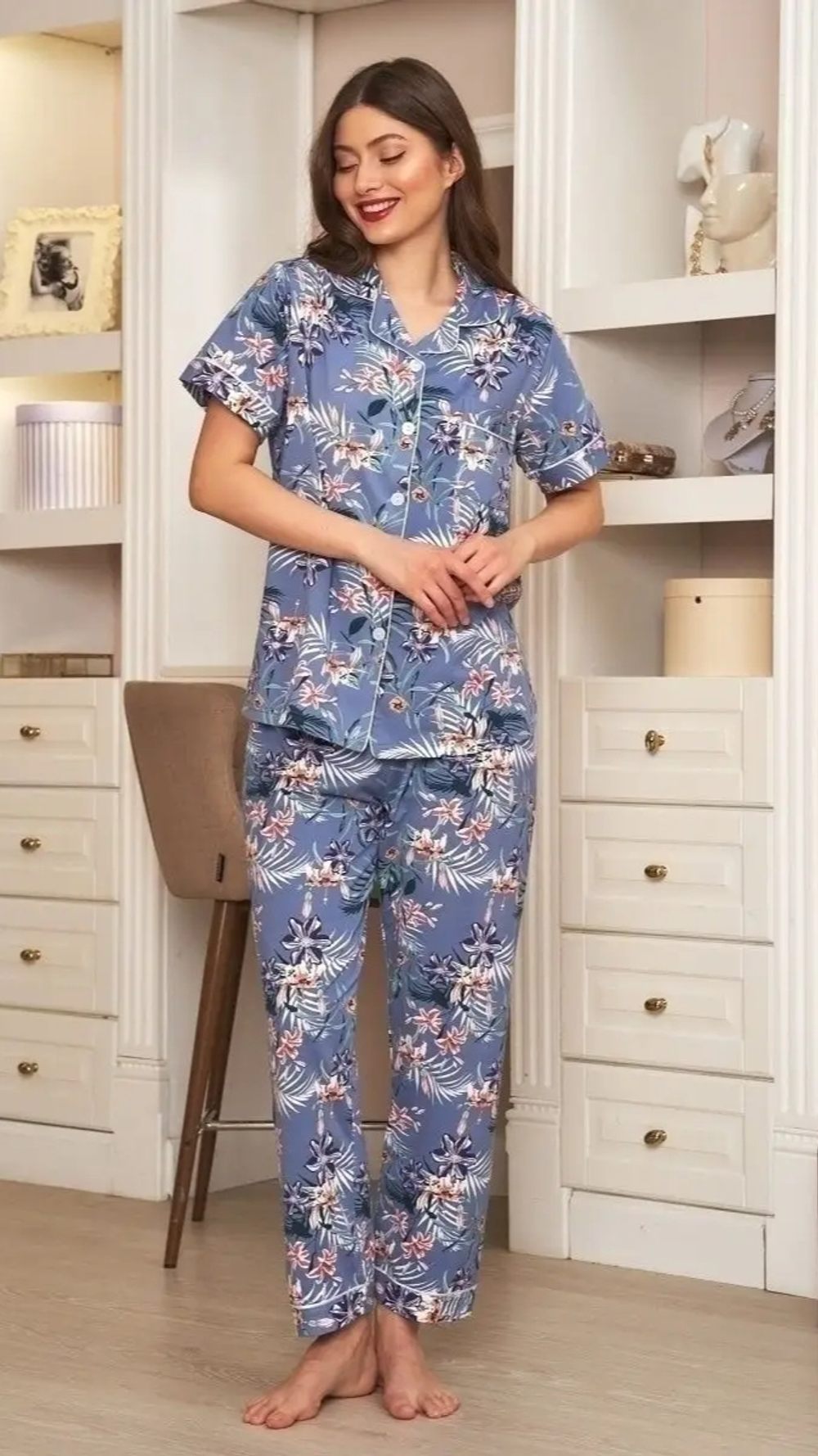 Пижама штаны и рубашка к/р 2052-2