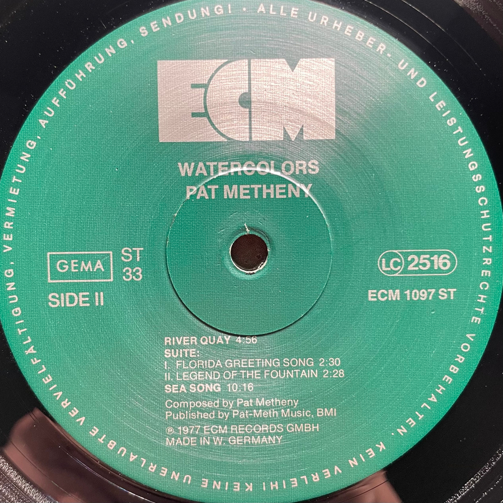 Pat Metheny ‎– Watercolors (Германия 1977г.) ECM