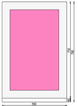 Пластиковое окно 750 х 500 ТермА Эко с глухой створкой