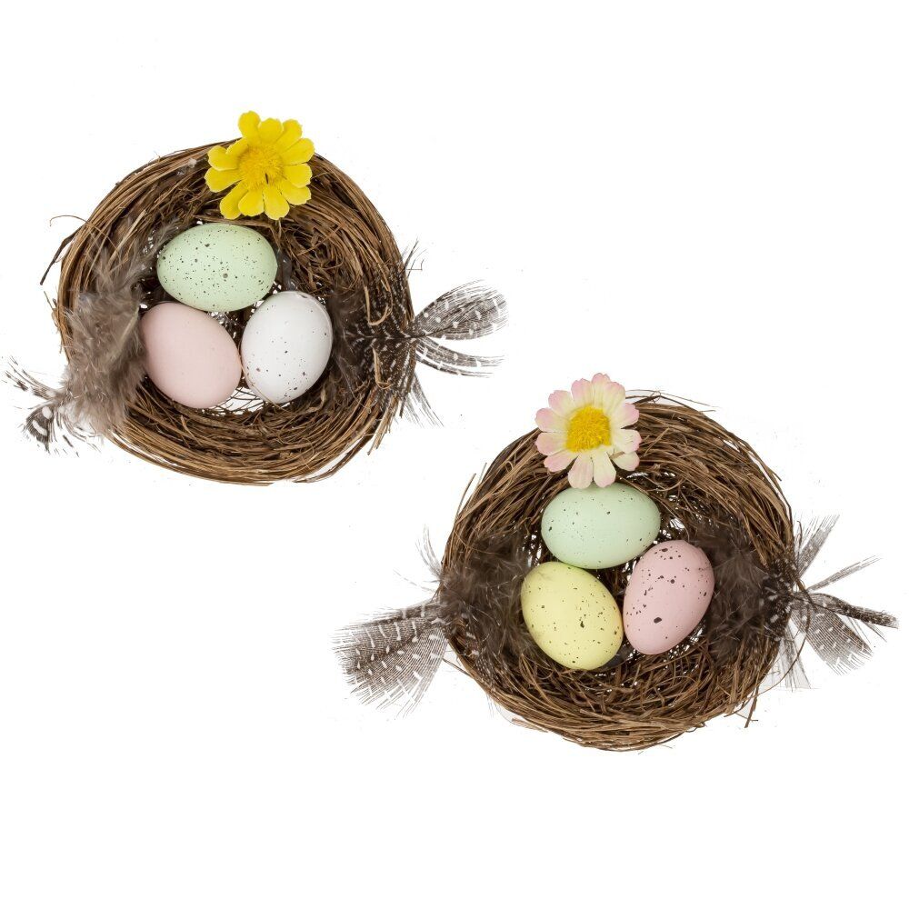 GAEM Изделие декоративное "Гнездо пасхальное" (блок 12 шт), L7 W7 H2,5 см, 2в.