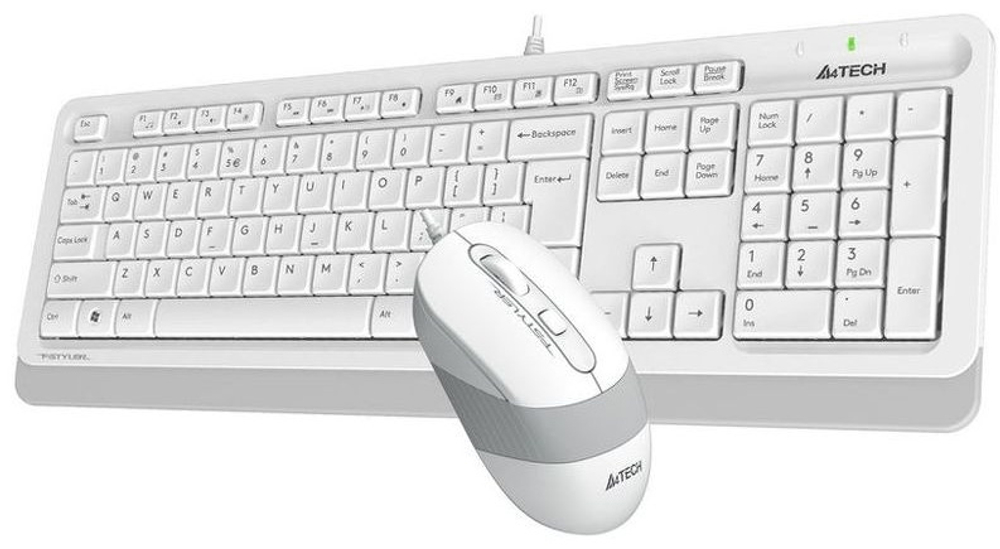 Клавиатура A4Tech Fstyler F1010 белый + мышь