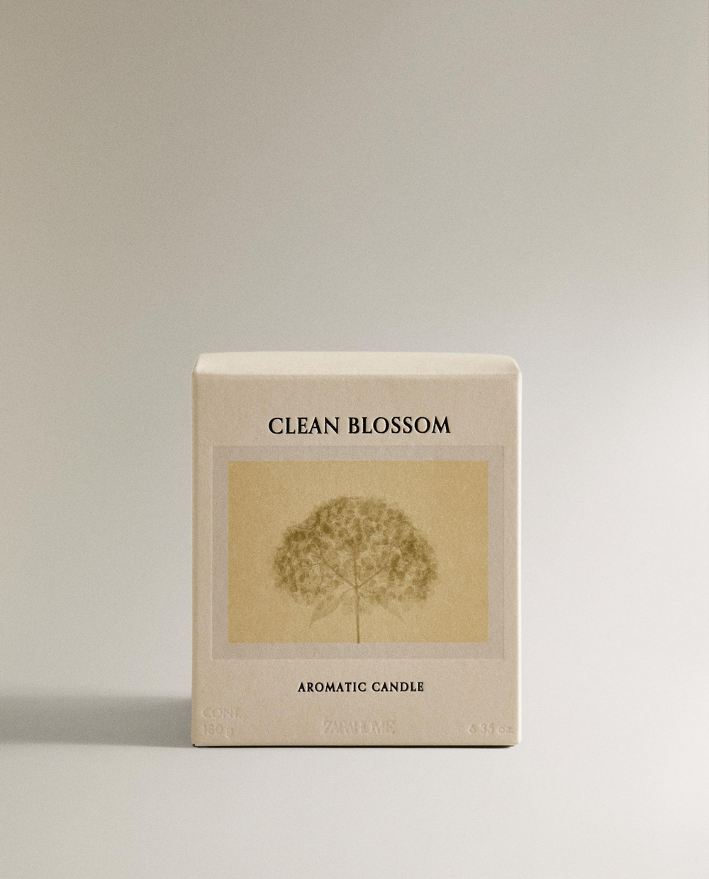 Zara Home Свеча ароматическая Clean Blossom 180 г, растительный воск, аромат цветочный, Розовый