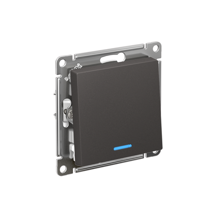 Выключатель 1-кл. AtlasDesign (сх. 1а) 10AX с подсветкой механизм базальт SE ATN001413