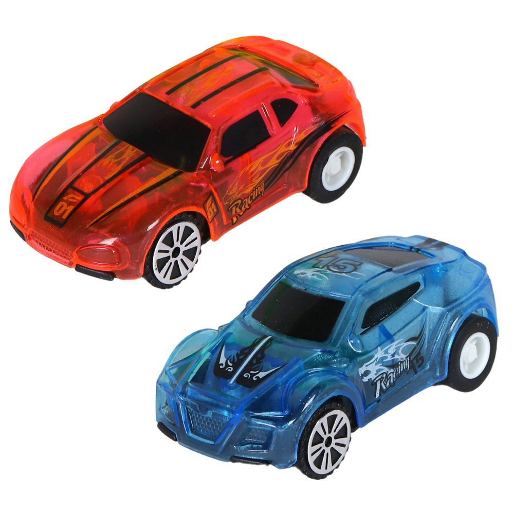 0404270/Трек со светом с пусковым устройством, 2 мертвые петли, трамплин и "хваталка"+ 2 инерц. маш