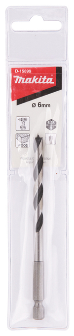 Сверло по дереву 6x65x110, 1/4" Makita D-15899 Дерево 6,0 x 75 x 117 мм хвостовик 1/4\"