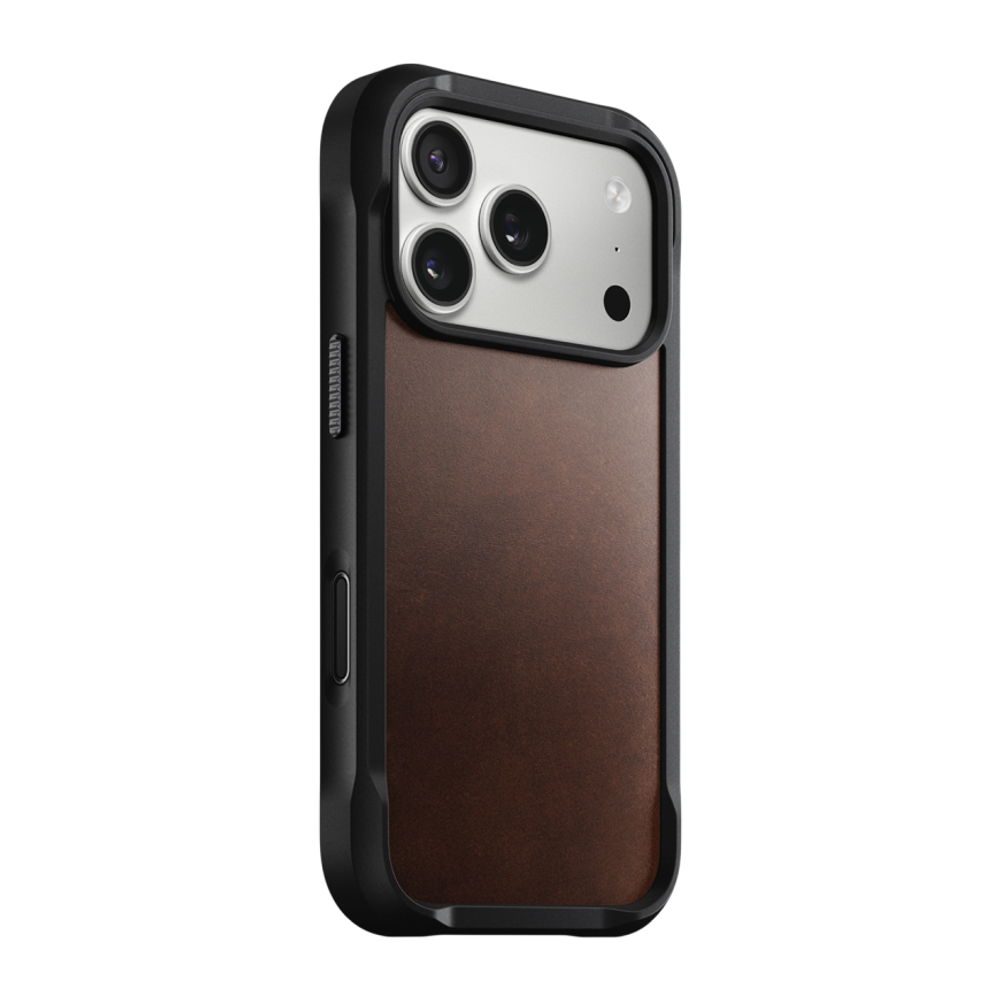 Кожаный чехол MagSafe Nomad Horween Rugged Leather Case для iPhone 17 Pro Гибридный чехол из натуральной кожи Horween с повышенным уровнем защиты при падении и сенсорной накладкой для Контроллера камеры