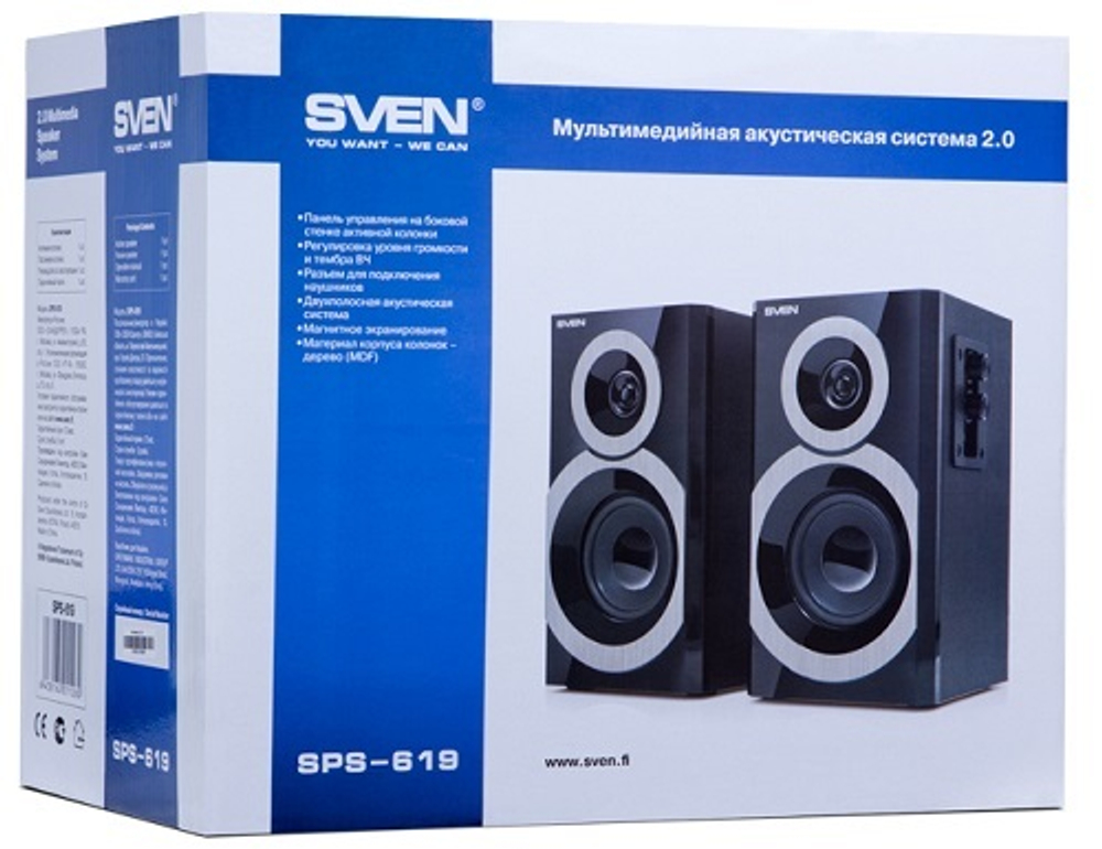 Компьютерная акустика 2.0 Sven SPS-619