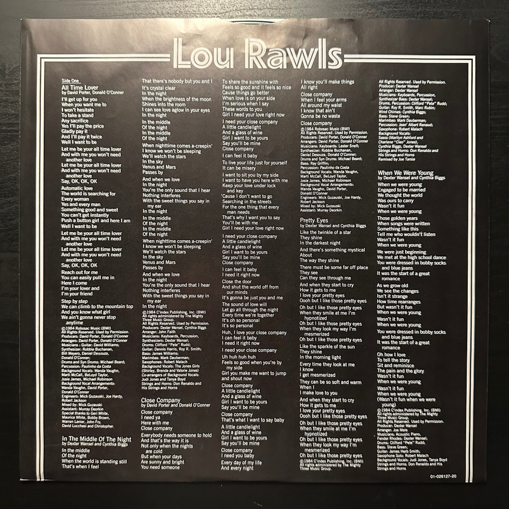 Lou Rawls - Close Company (Голландия 1984г.)