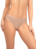 Кружевные трусики-бразилиана с бантиками (Размер: M) (Цвет: бежевый)