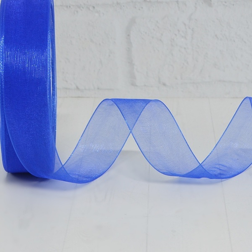 Лента органза 2,5см х 45м "синий" 1 шт