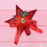 Верхушка на ёлку "Сияющая звезда" 10 см, красный (Серпантин)