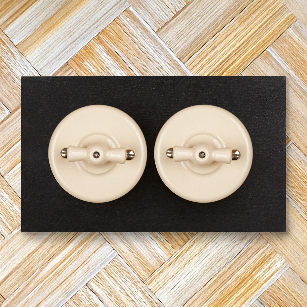 Рамка 2-х постовая, скрытый монтаж, Шедель Форест, дерево, цвет Угольно-черный BF7-620-119