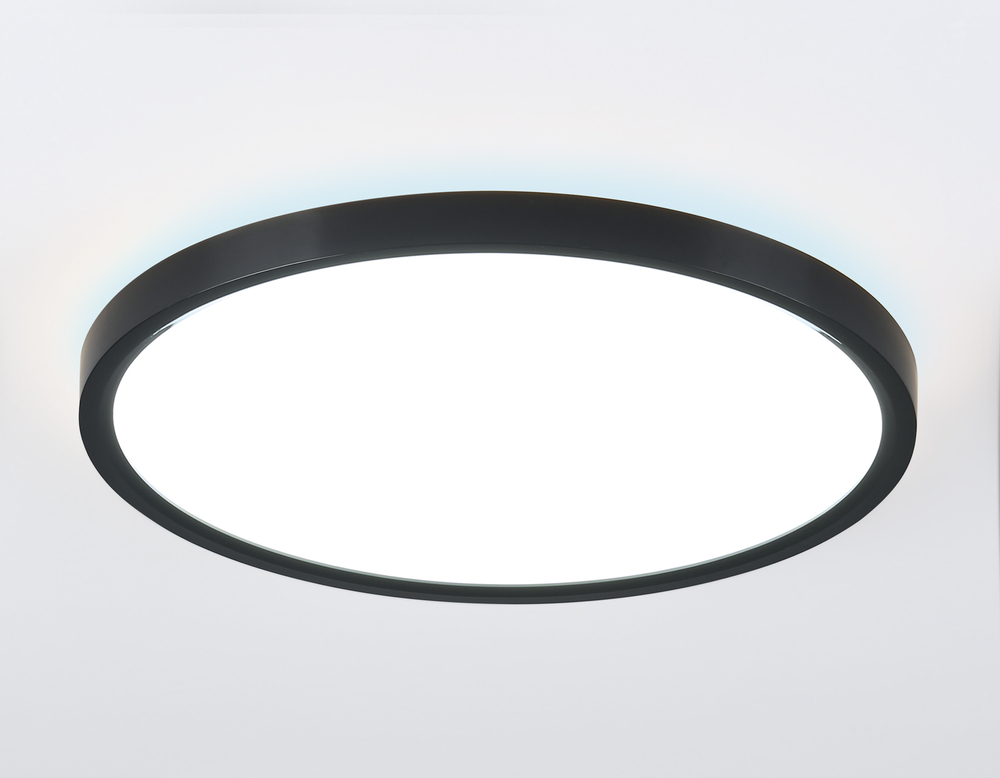 Потолочный светодиодный светильник FZ3055 BK черный IP44 33W+10W 6400+6400К D375*40 (Без ПДУ)