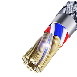 Кабель в тканевой оплетке длина 100см (1м) с разъемом USB-A на Lightning с быстрой зарядкой PD 12W от Duzzona, серия A7 Cable