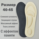 Стельки для обуви анатомические, неопрен, цвет бежевый, рр.40-45