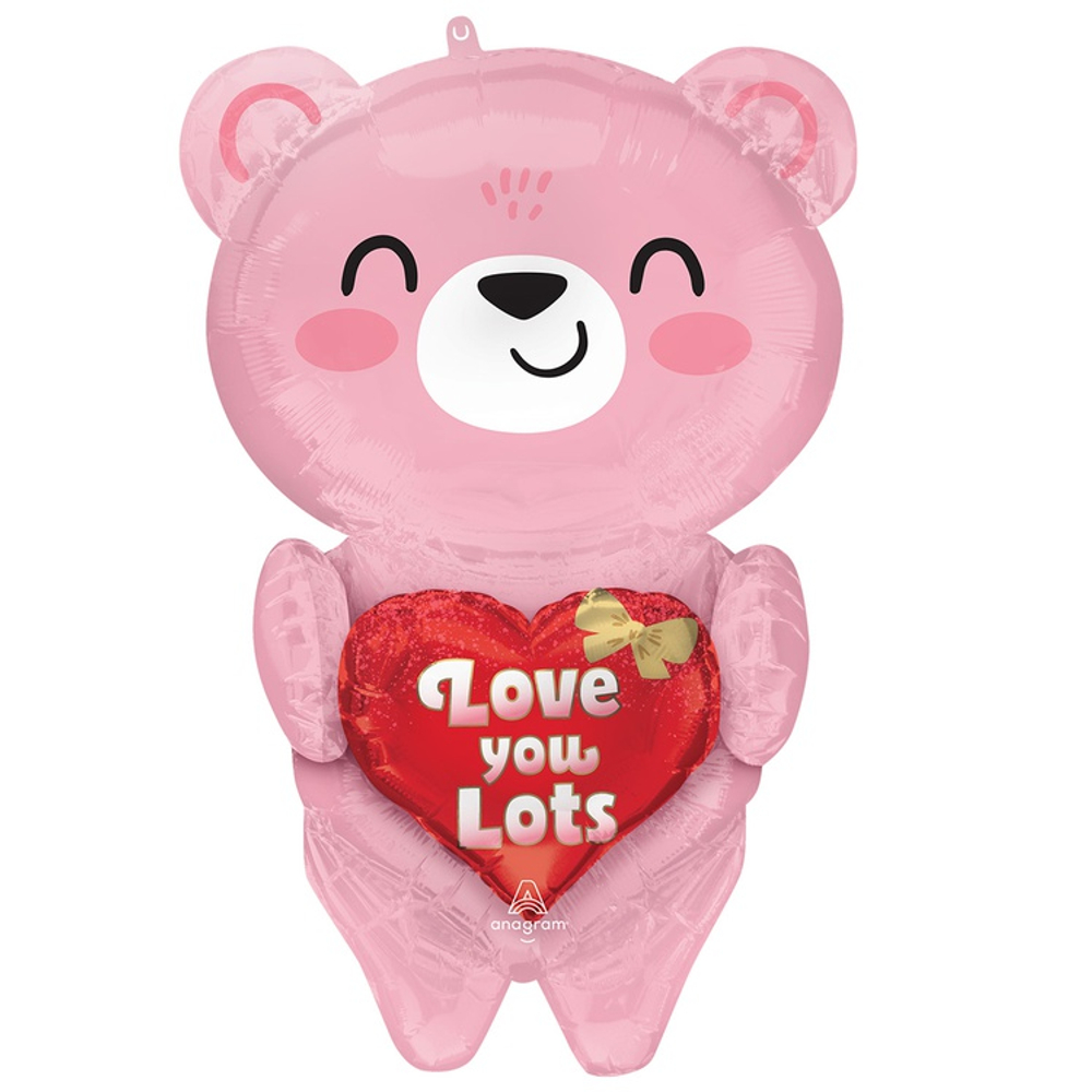 Шар Фольгированный LOVEYOU Мишка с сердцем роз (Ассорти)