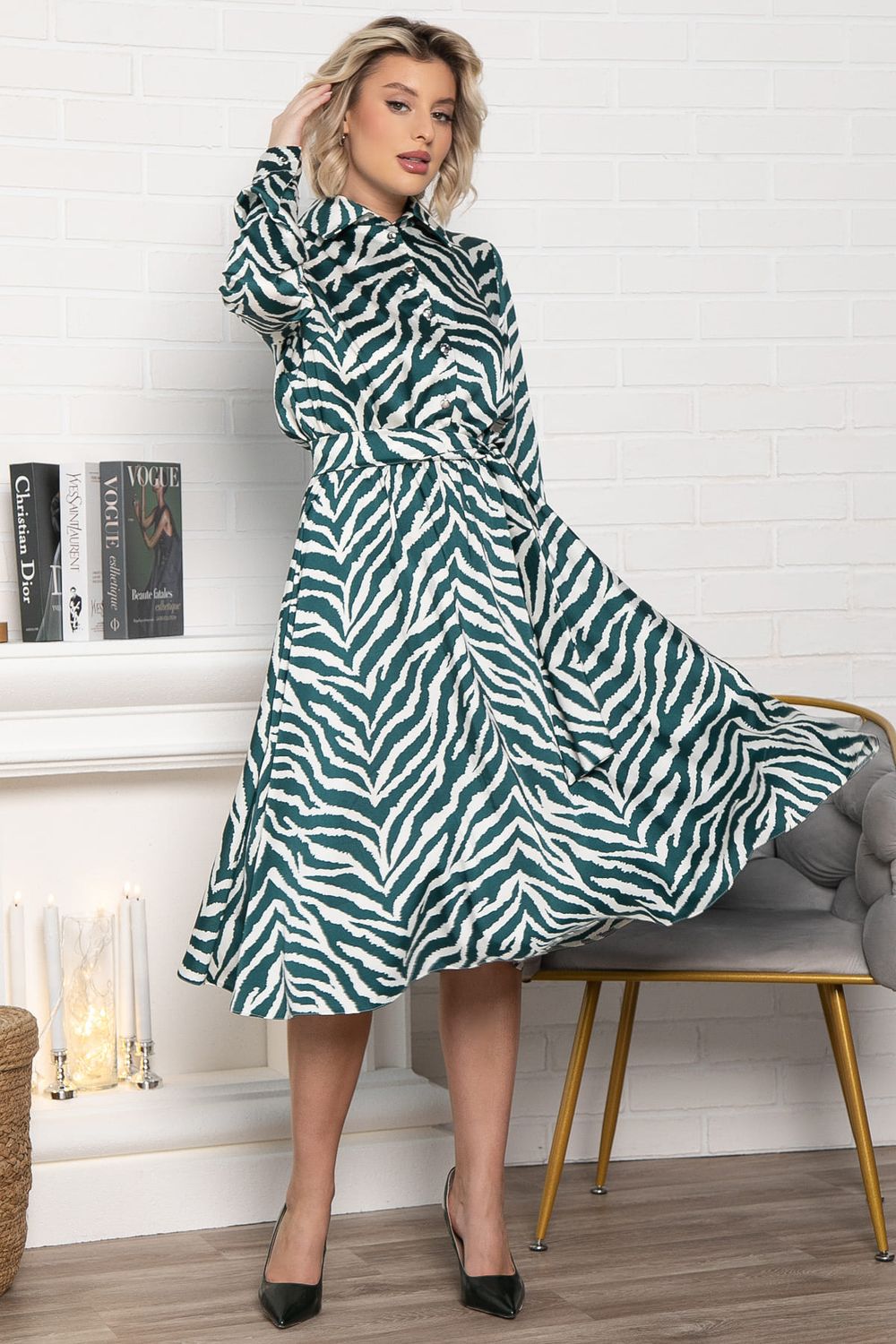 Платье Морена (бело-зеленое) П14969-45М LT Collection