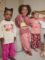 Пижама для девочки Next B87-019, 3 шт., Розовый, Молочный