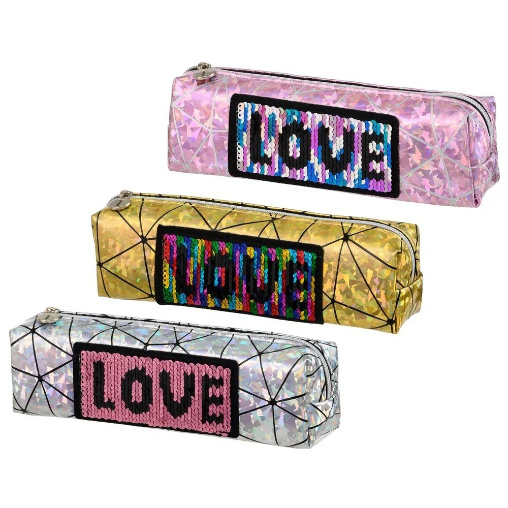 Пенал-косметичка Basir без наполнения, 20,5*6*5 см, серия "Love", ассорти