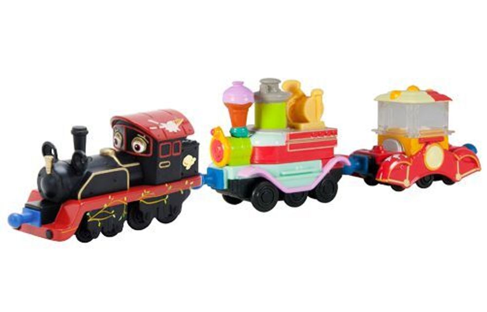 Купить Паровозик Chuggington. Die-Cast, Старина Пит с двумя вагончиками.