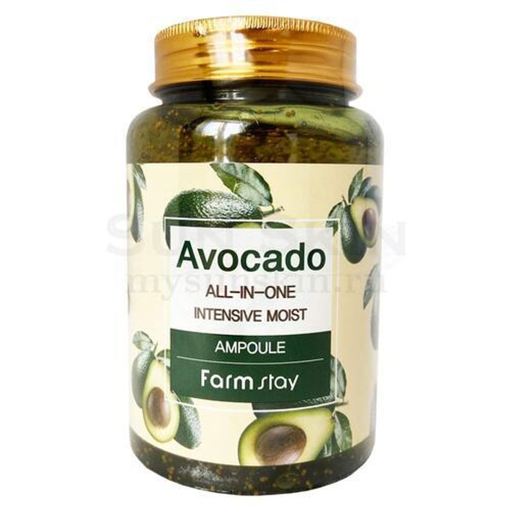 FarmStay Сыворотка ампульная с экстрактом авокадо - Avocado all-in-one intensive moist, 250мл