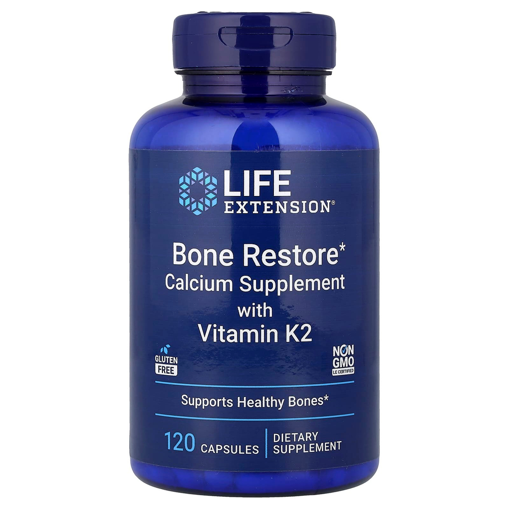 Life Extension, восстановление костей с витамином К2, 120 капсул