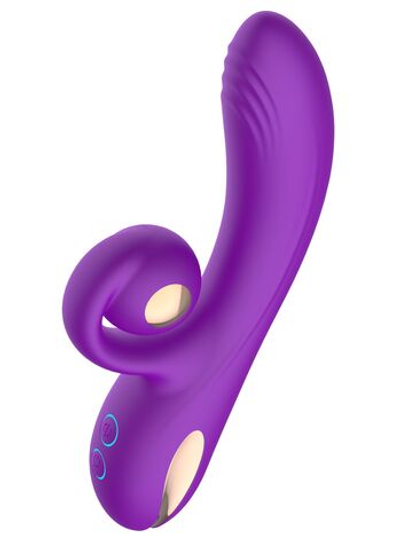 Фиолетовый вибратор-кролик с функцией вращения ствола (Цвет: фиолетовый)