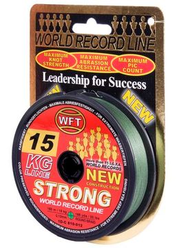 Леска плетёная WFT KG STRONG Green 150 м, 0,12 мм