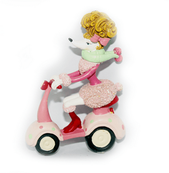 Статуэтка-подвеска 3D&quot;Собачка-Пудель на скутере&quot; 7,2*2,5*10,5 см. (3D1116)