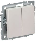 BRITE Выключатель 2-клавишный перекрестный 10А ВС10-2-3-БрЖ жемчуг IEK