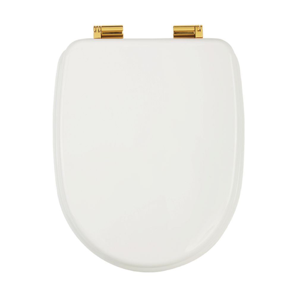 Сиденье для унитаза Migliore Gianeta 20954 с микролифтом, цвет: белый/золото