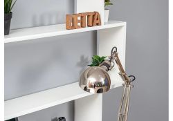 Письменный стол Дижон с надстройкой 110х55х161 белое тиснение