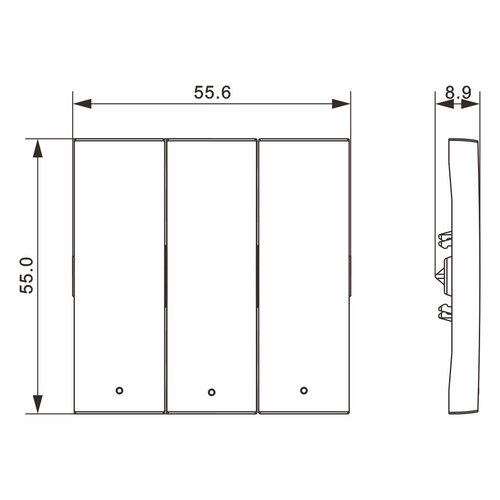 Клавиша 3-я с подсветкой, матовый титан, серия A07