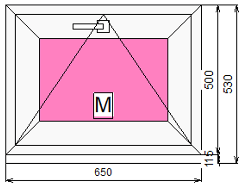 Пластиковое окно 500 х 650 фрамуга (форточка) ТермА Эко + Москитная сетка