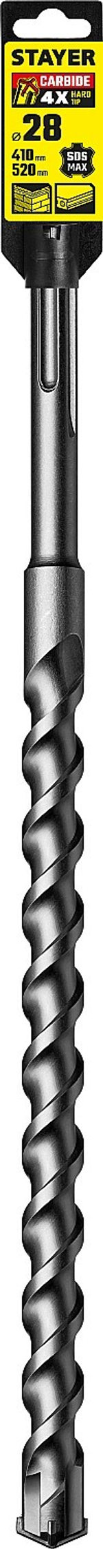 STAYER Hercules-4Х, 28 x 410/520 мм, SDS-max бур, Professional (29370-410-28)